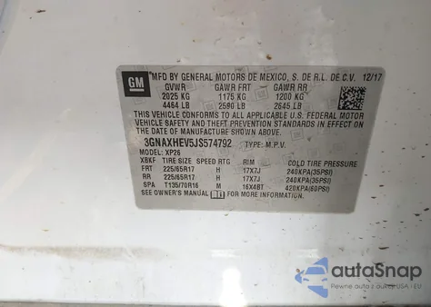2018 Chevrolet Equinox Ls from USA, damaged, VIN 3GNAXHEV5JS574792